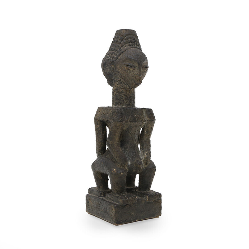 Vintage African-inspired ceramic statue, 1960