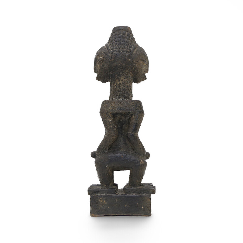 Estátua de cerâmica vintage de inspiração africana, 1960