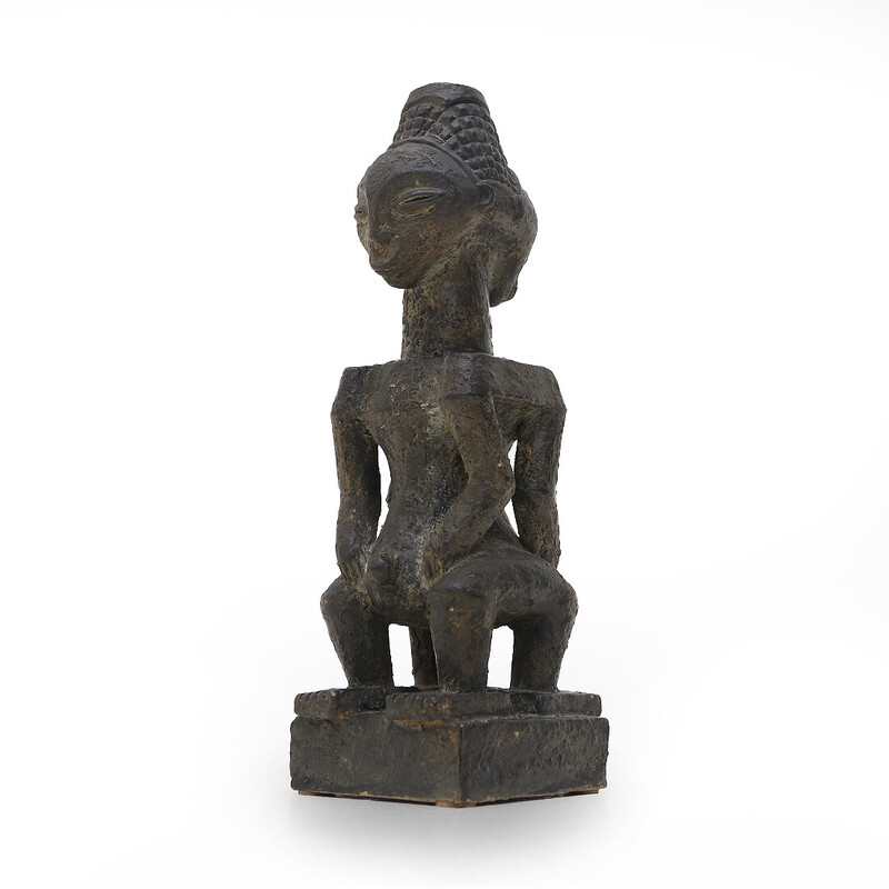 Estatua vintage de cerámica de inspiración africana, 1960