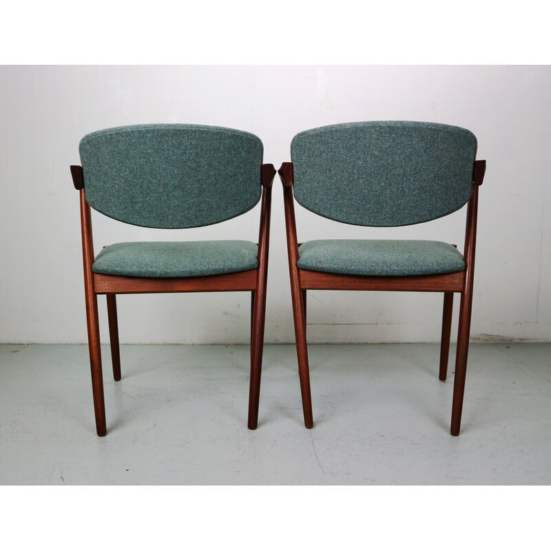 Lot de 5 chaises à repas vintage modèle 42 par Kai Kristiansen pour Schou Andersen Møbelfabrik, Danemark 1960