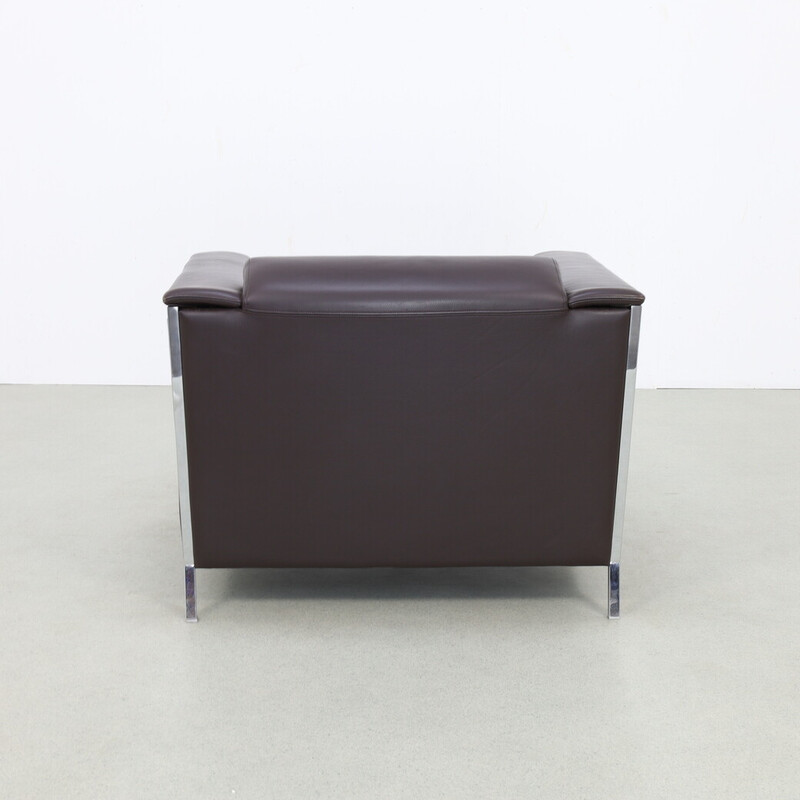 Vintage-Sessel "Steel" aus Leder und Stahl von Enrico Franzolini für Moroso, 2000