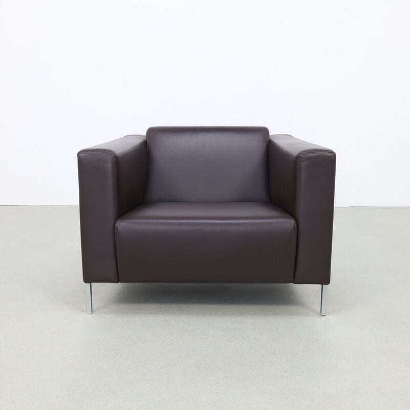 Vintage "Steel" armchair in leather and steel by Enrico Franzolini for Moroso, 2000