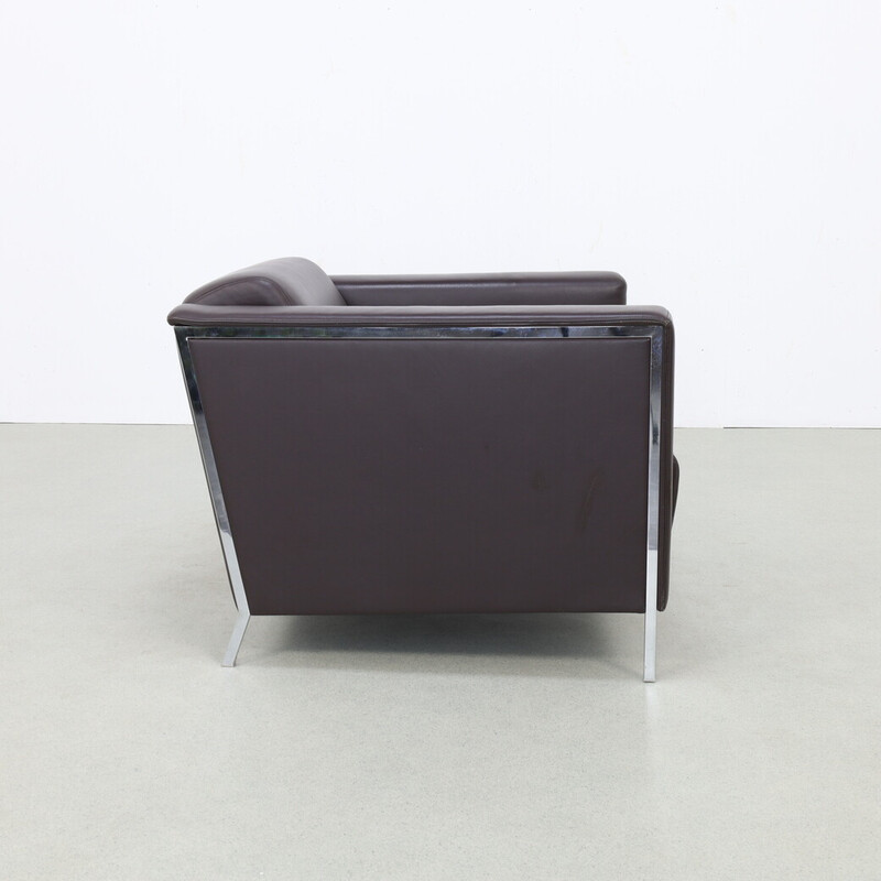 Vintage-Sessel "Steel" aus Leder und Stahl von Enrico Franzolini für Moroso, 2000