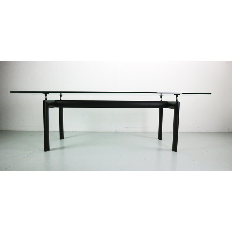 Vintage "LC6" glass dining table by Le Corbusier for Cassina, Italy 1970
