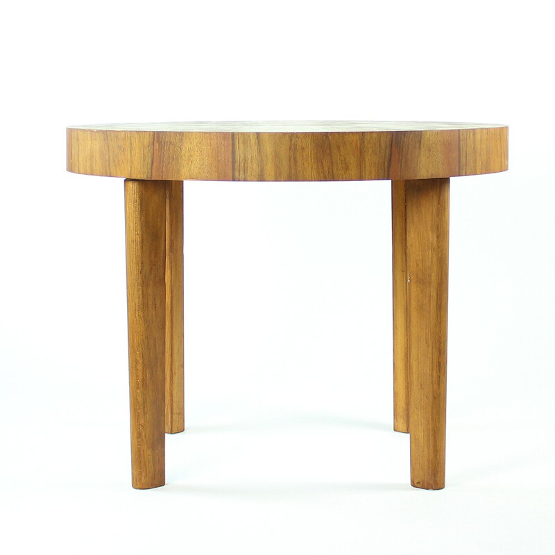 Round dining table in walnut by Jitona - 1960s