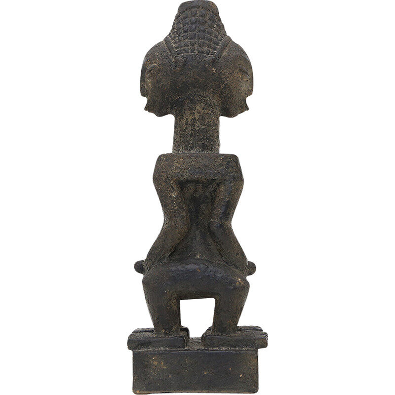 Estátua de cerâmica vintage de inspiração africana, 1960
