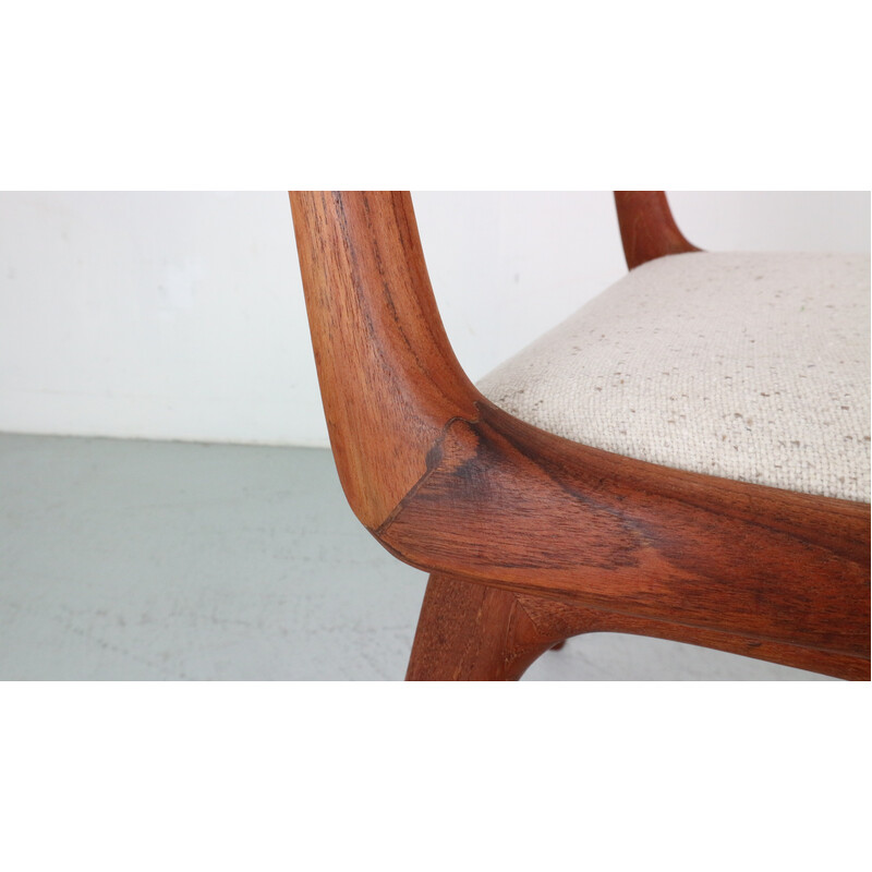 Set of 4 vintage Boomerang teak chairs by Alfred Christensen, Denmark