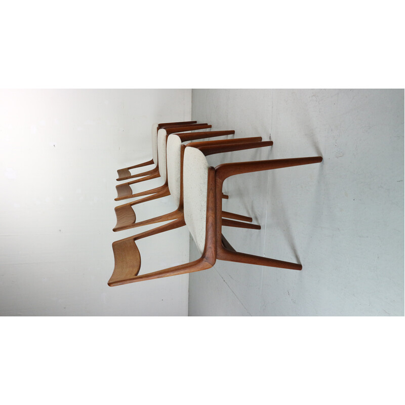 Lot de 4 chaises vintage Boomerang en teck par Alfred Christensen, Danemark