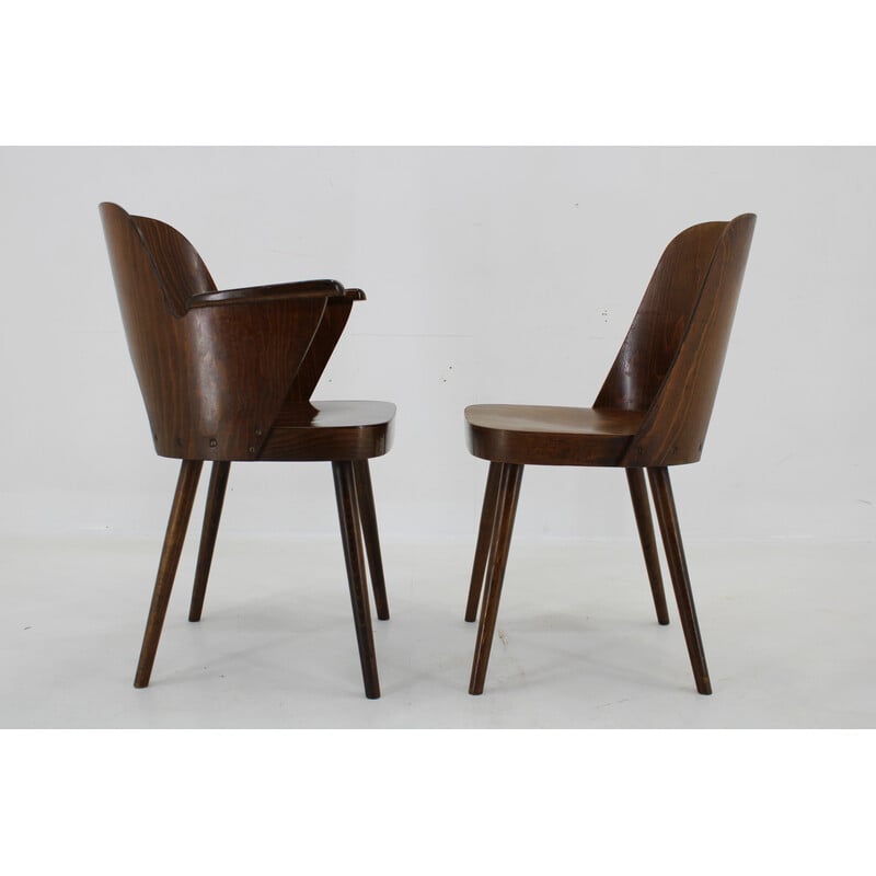 Set of 6 vintage beech wood dining chairs by Oswald Haerdtl for Ton, Czechoslovakia 1960