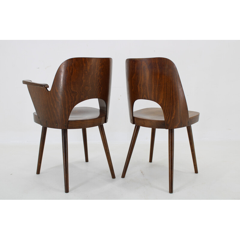 Set of 6 vintage beech wood dining chairs by Oswald Haerdtl for Ton, Czechoslovakia 1960