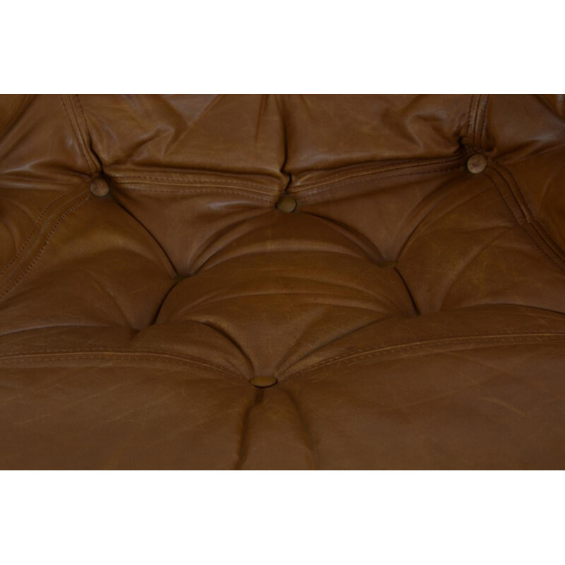 Brown leather armchair by Gérard Van Den Berg for Montis - 1970s