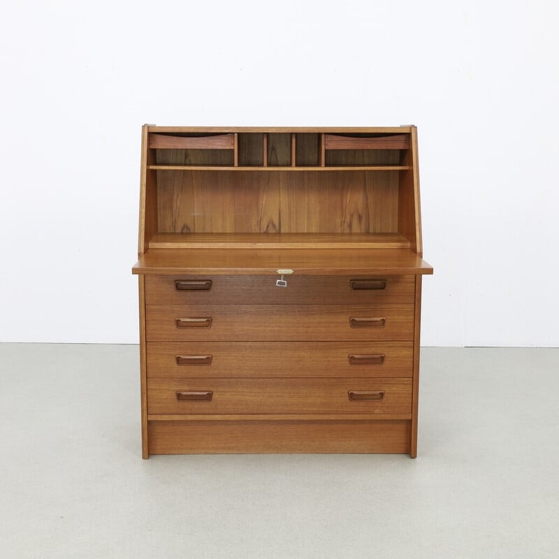 Bureau secrétaire vintage en teck, Danemark 1960