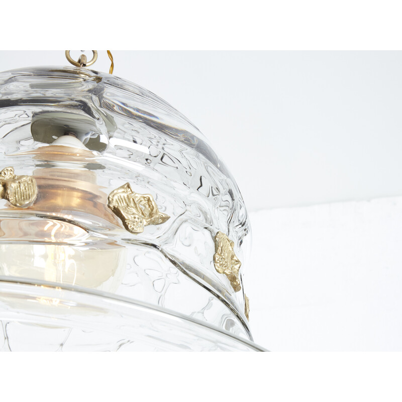 Vintage Murano glass pendant lamp by Barovier and Toso, Italy 1940