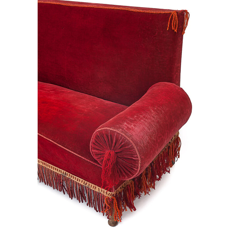 Vintage chiseled velvet sofa, Strasbourg