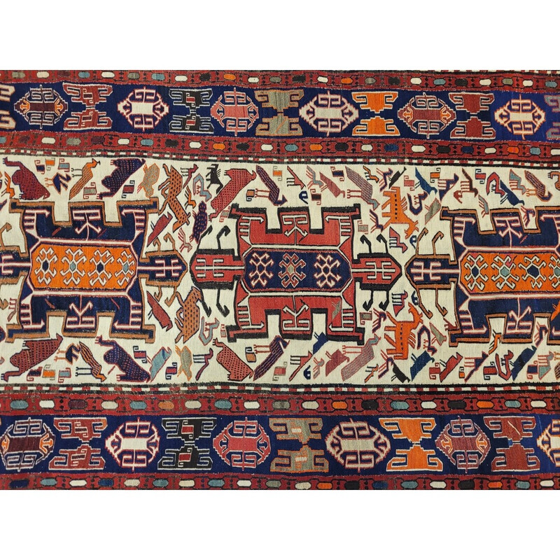 Vintage "Kilim sumak" Teppich aus Wolle und Seide, Türkiye 1960