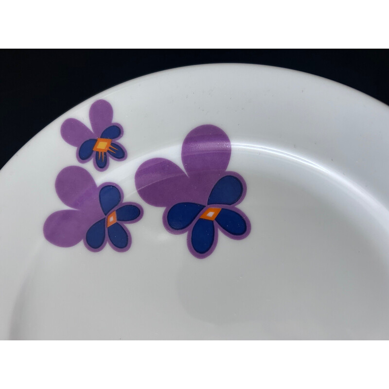 12 assiettes vintage en porcelaine avec decor de fleurs pour Heinrich, 1970