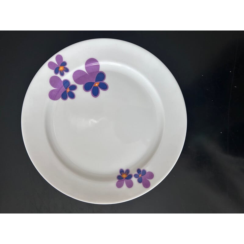 12 pratos de porcelana vintage com desenho de flores para Heinrich, 1970