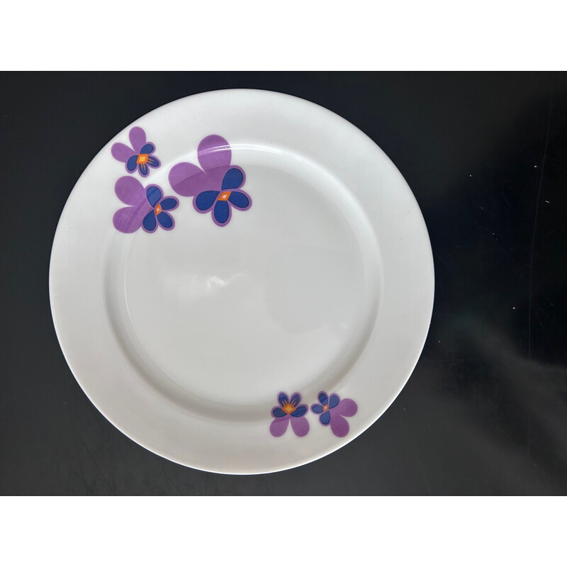 12 vintage porseleinen borden met bloemmotief voor Heinrich, 1970
