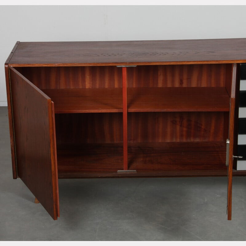 Vintage sideboard model U-460 in stained oak by Jiroutek for Interier Praha, Czechoslovakia 1960