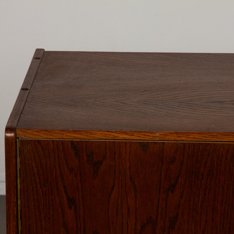 Vintage sideboard model U-460 in stained oak by Jiroutek for Interier Praha, Czechoslovakia 1960