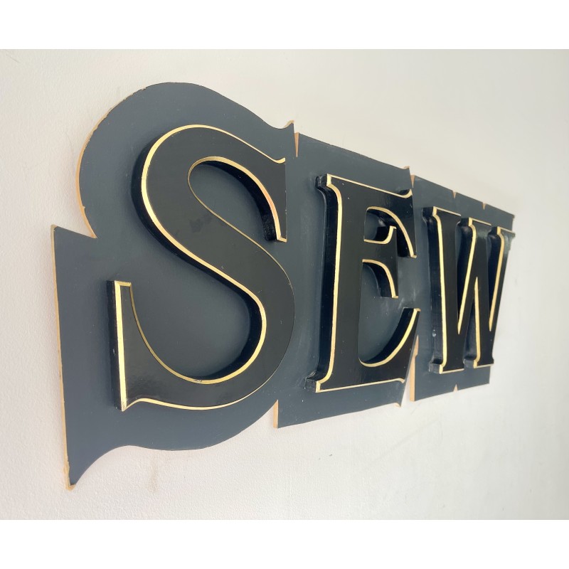 Vintage sewing sign letters in mdf