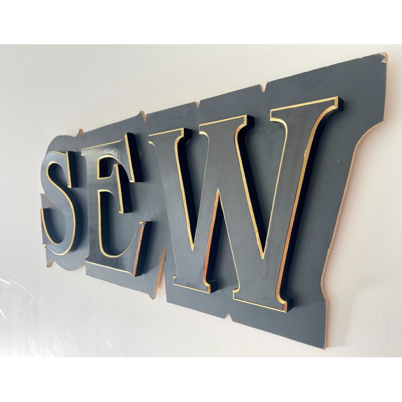 Vintage sewing sign letters in mdf