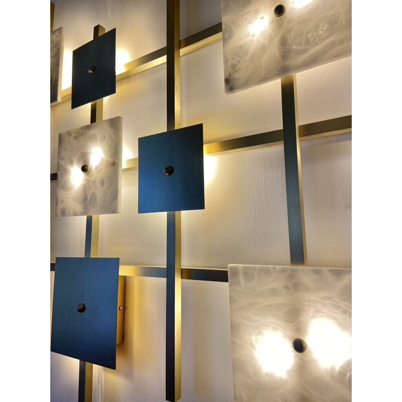 Vintage brass and marble wall lamp, 2000