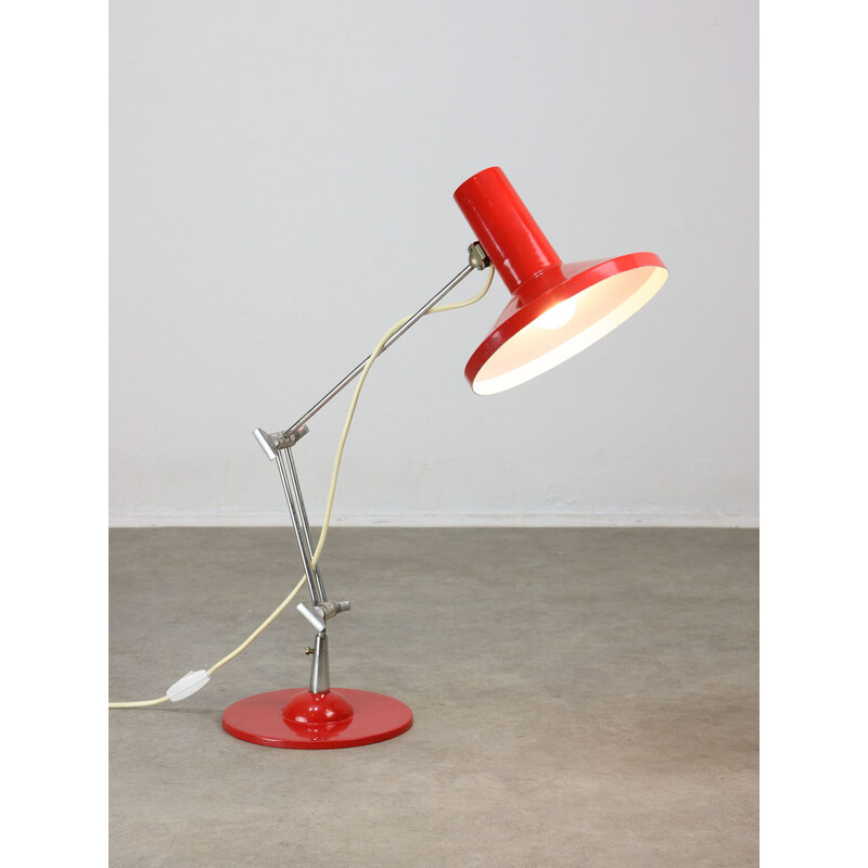 Vintage red table lamp, Italy 1970