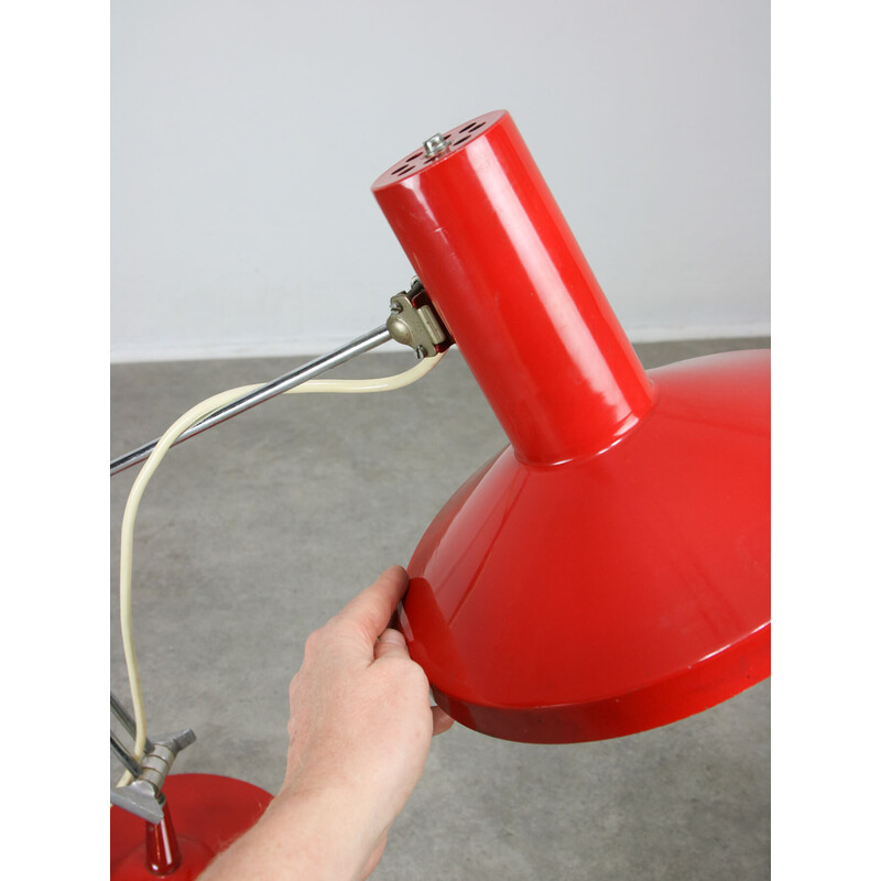 Lampe de table vintage rouge, Italie 1970