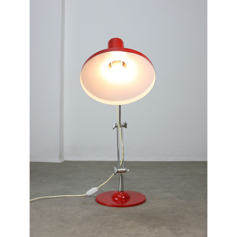 Lampe de table vintage rouge, Italie 1970