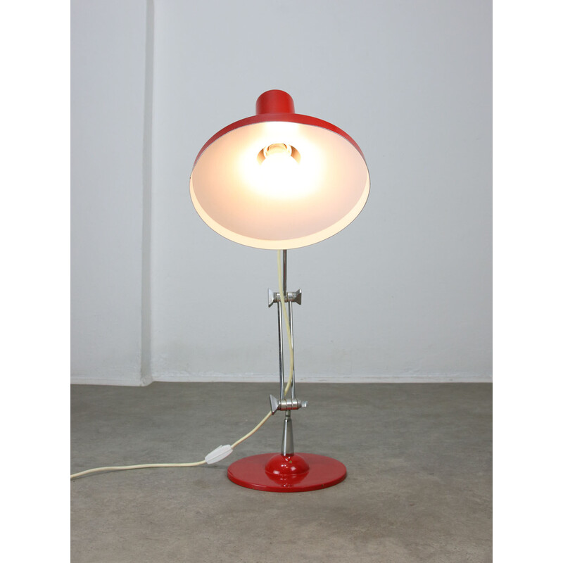Vintage red table lamp, Italy 1970