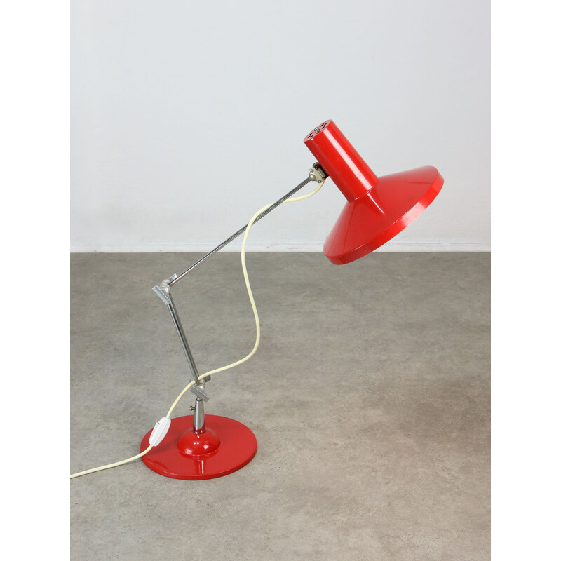 Lampe de table vintage rouge, Italie 1970