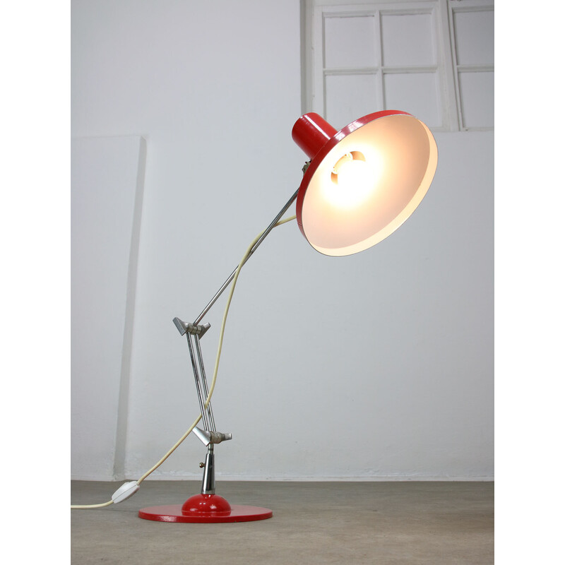 Lampe de table vintage rouge, Italie 1970