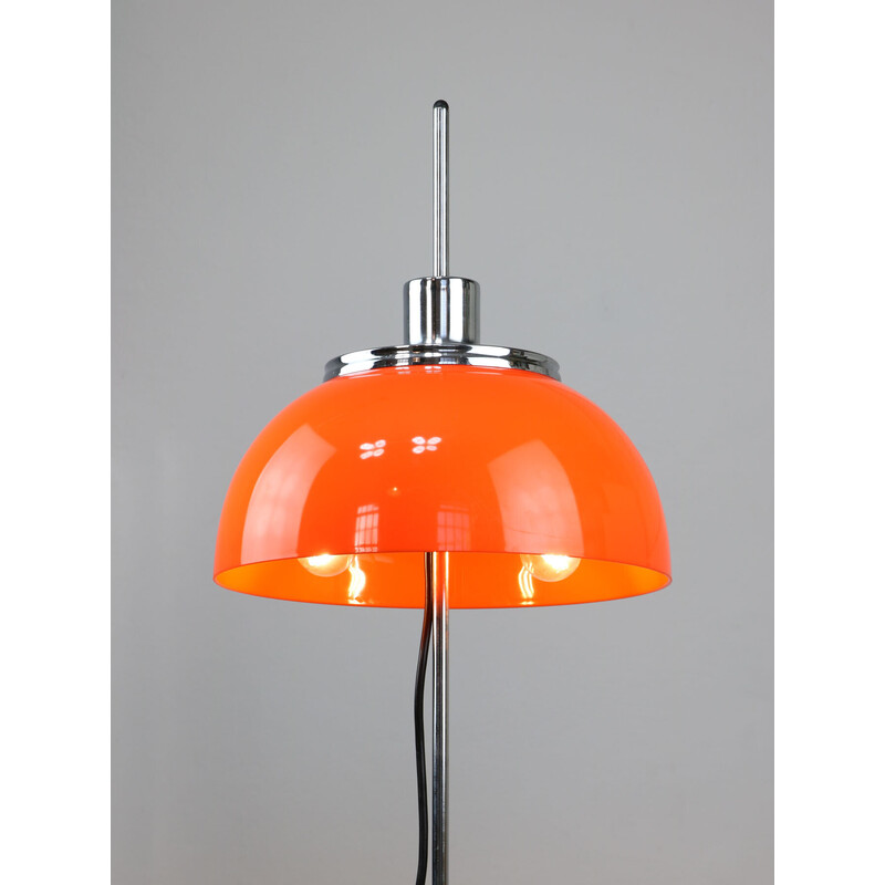 Vintage Space Age Faro orange floor lamp by Luigi Massoni for Guzzini, 1960