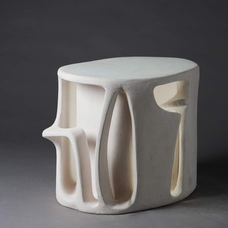 Vintage white earthenware table by Kseniya Kravtsova, 2024