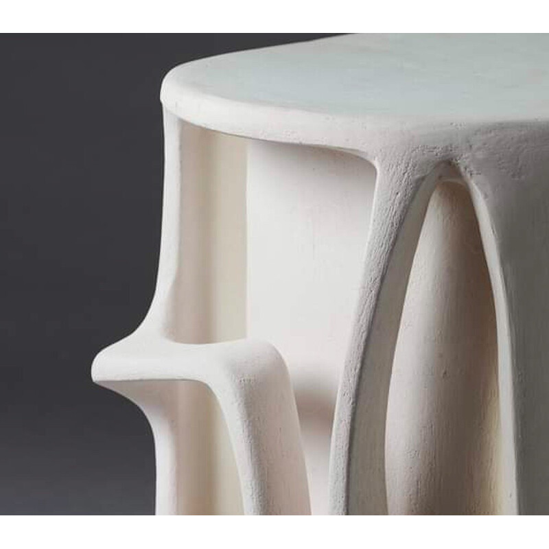 Vintage white earthenware table by Kseniya Kravtsova, 2024