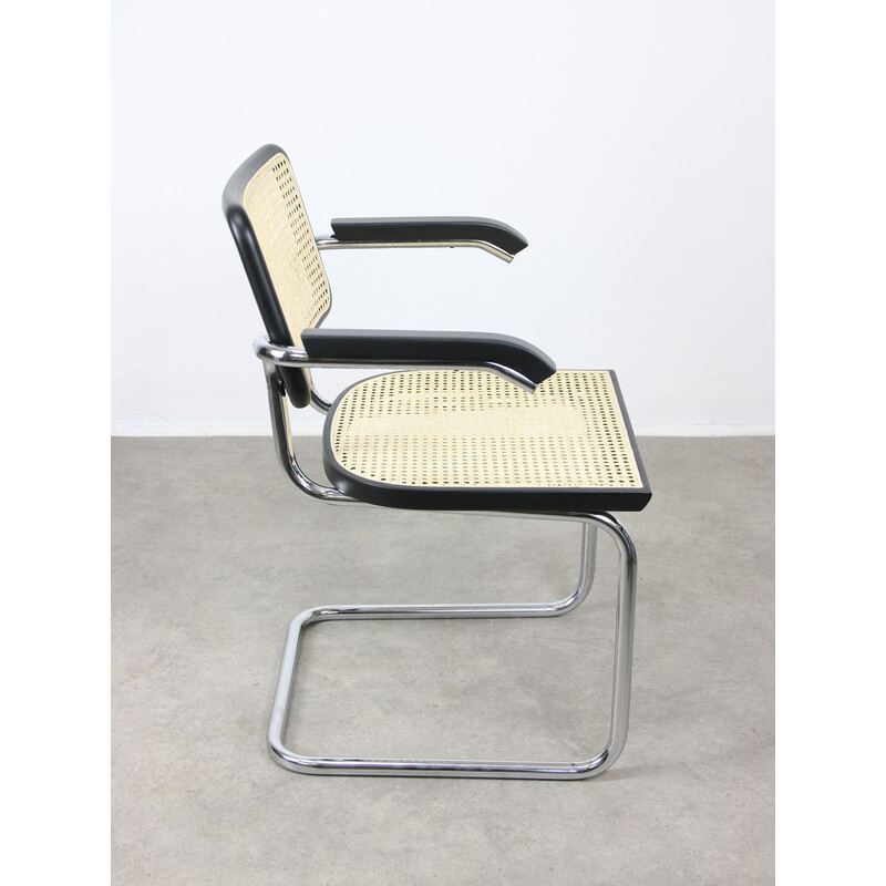 Vintage Cesca B64 armchairs in wood and canework by Marcel Breuer