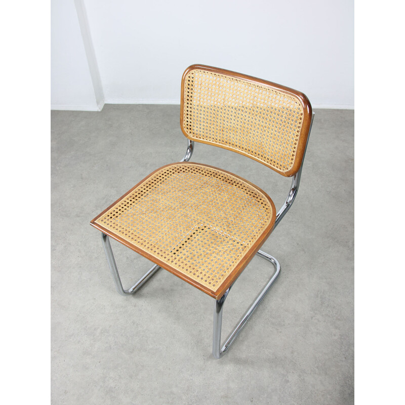 Pair of vintage Cesca B32 brown chairs by Marcel Breuer