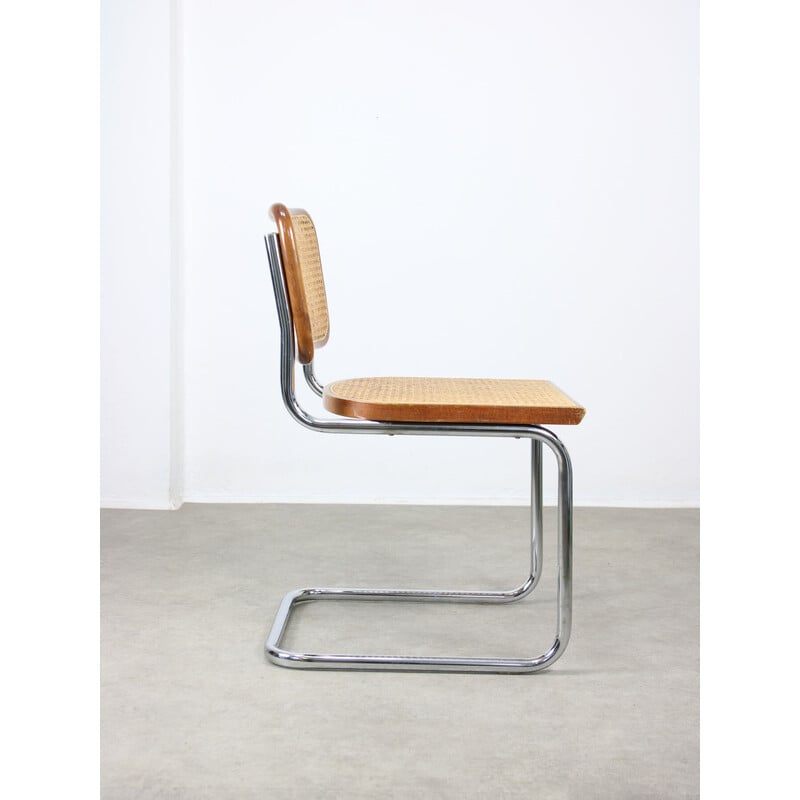 Pair of vintage Cesca B32 brown chairs by Marcel Breuer