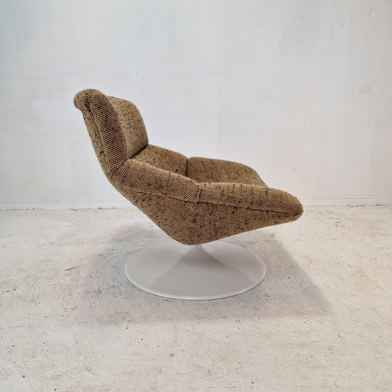 Fauteuil vintage F518 en bois et métal par Geoffrey Harcourt pour Artifort, 1970