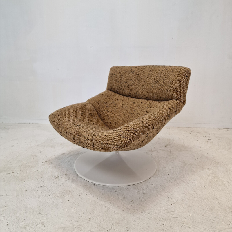 Vintage F518 armchair in wood and metal by Geoffrey Harcourt for Artifort, 1970