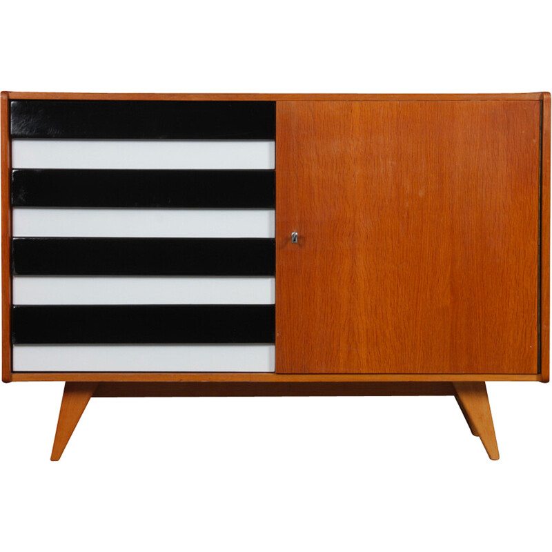 Vintage chest of drawers model U458 in oak by Jiri Jiroutek for Interier Praha, Czechoslovakia 1960