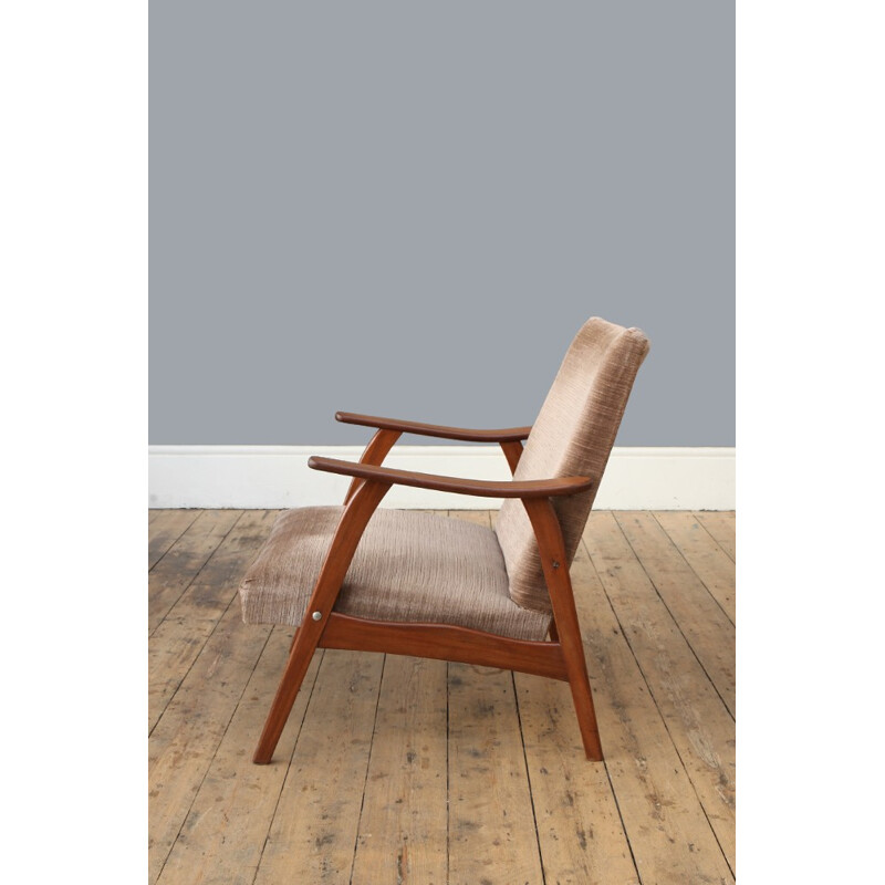 Dutch Teak Low Back Armchair - 1960s