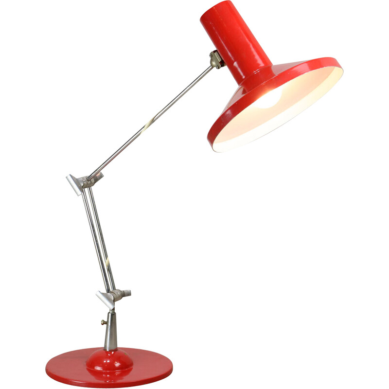 Lampe de table vintage rouge, Italie 1970