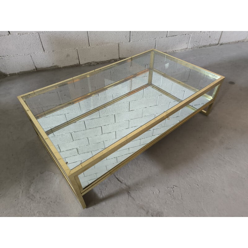 Vintage Janson coffee table in glass and brass