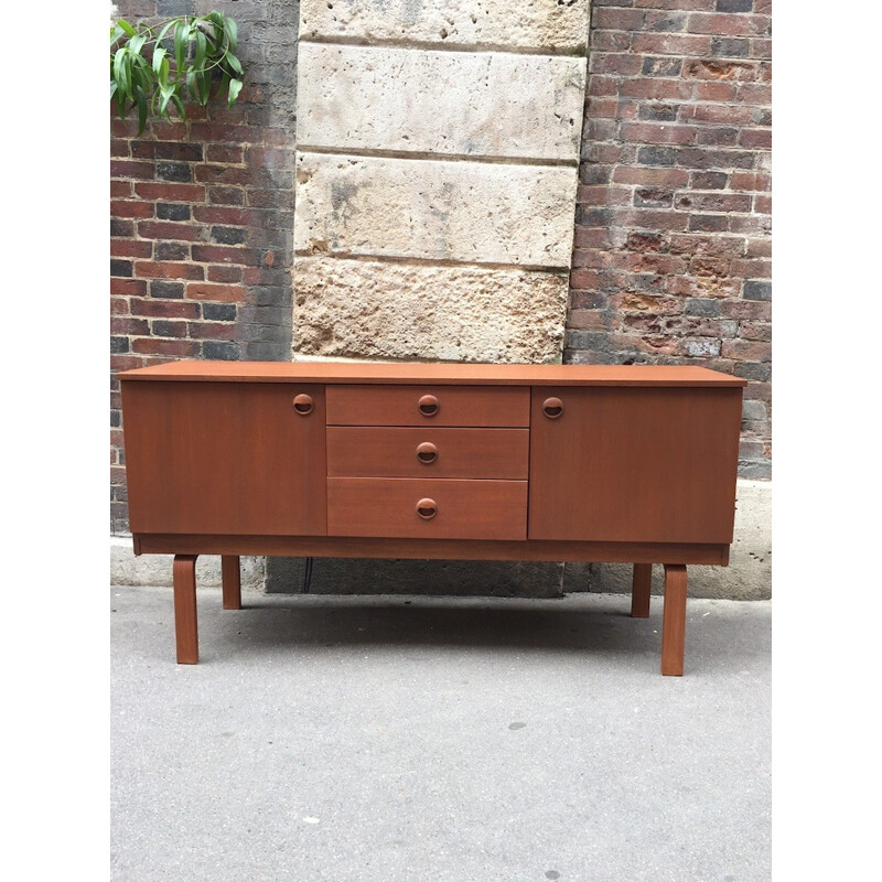 Vintage teak sideboard with three drawers - 1960s