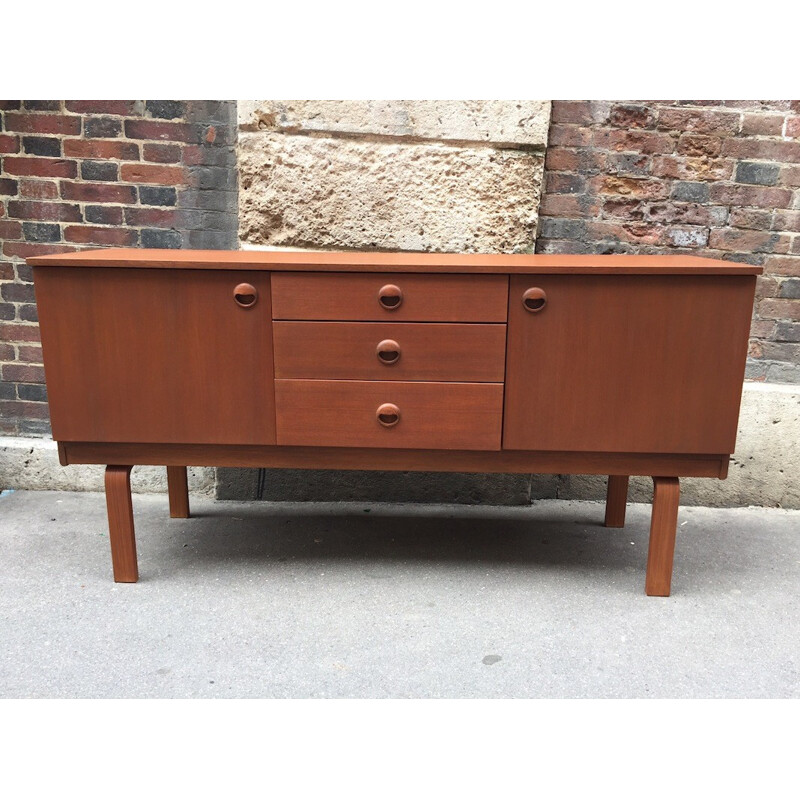 Vintage teak sideboard with three drawers - 1960s