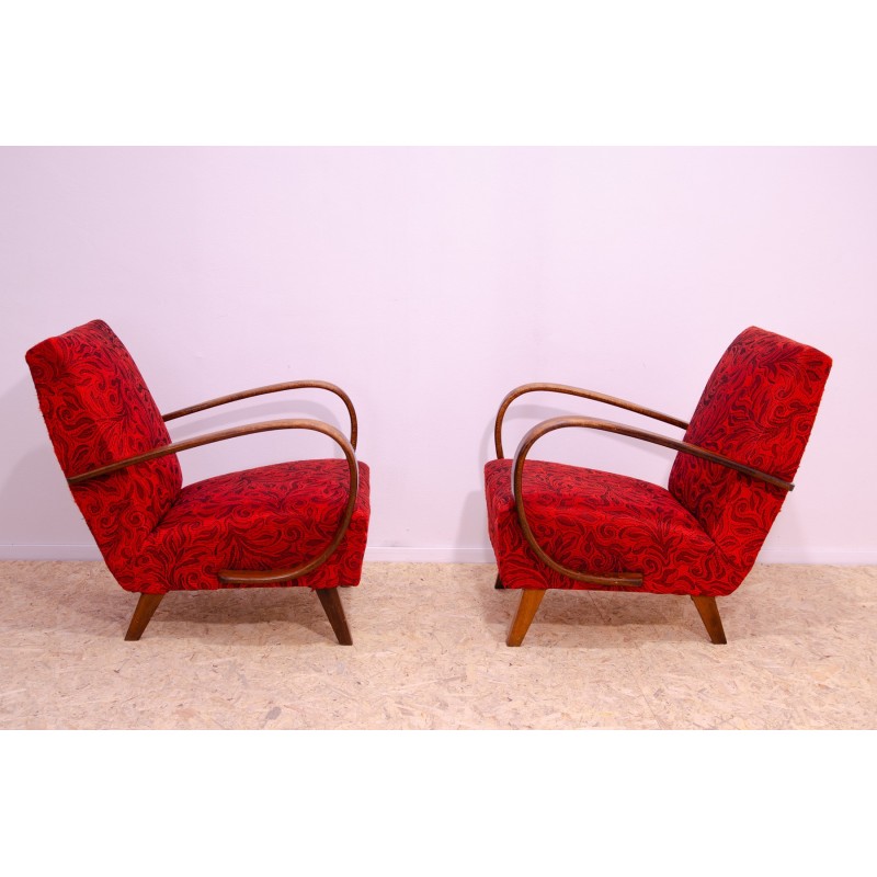 Pair of vintage bentwood armchairs by Jindřich Halabala, Czechoslovakia 1950