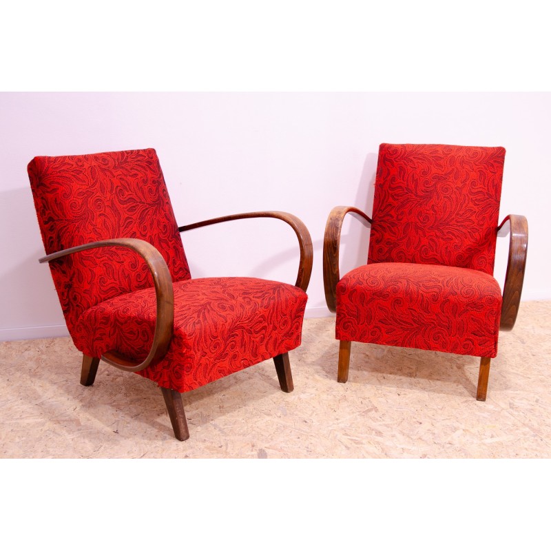 Pair of vintage bentwood armchairs by Jindřich Halabala, Czechoslovakia 1950