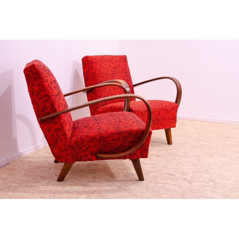 Pair of vintage bentwood armchairs by Jindřich Halabala, Czechoslovakia 1950